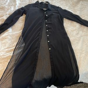 Black see through cover up blouse (almost new, worn a few times only)